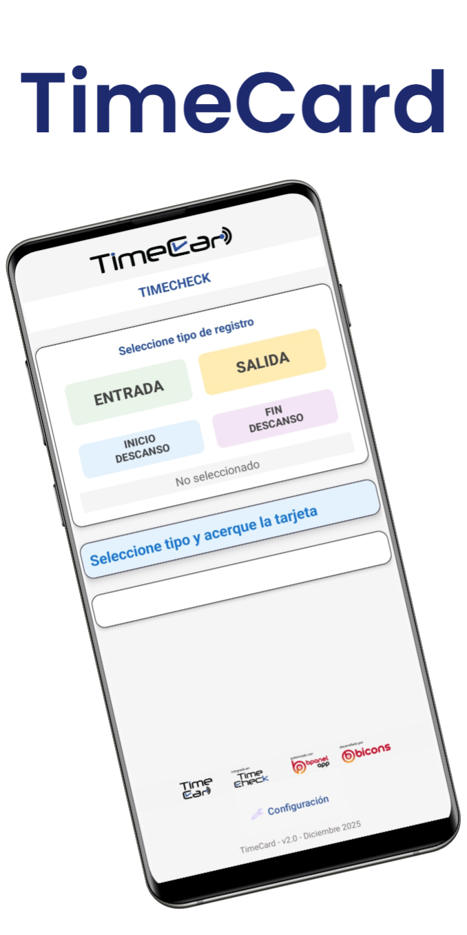 TimeCard NFC fichaje
